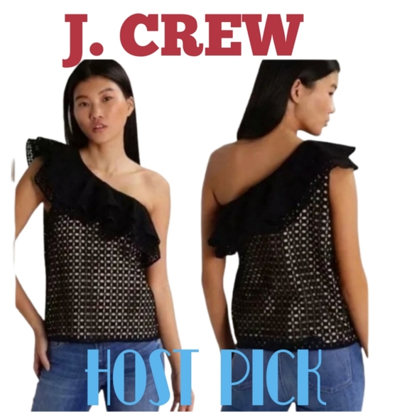 J.CREW ONE-SHOULDER FLUTTER SLEEVE
